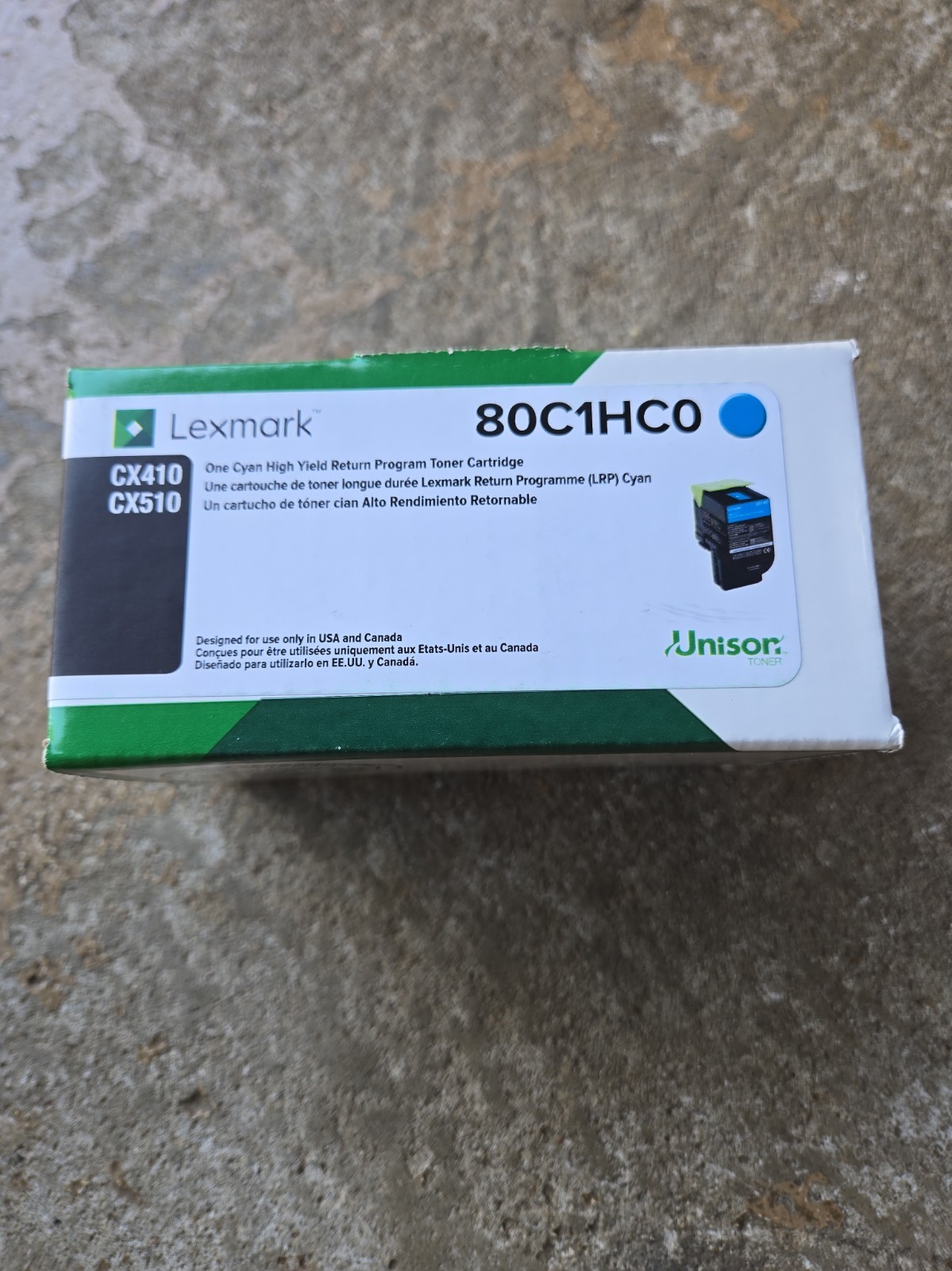 80C1HC0 New Genuine Lexmark High Yield Cyan Toner Cartridge CX410 CX510