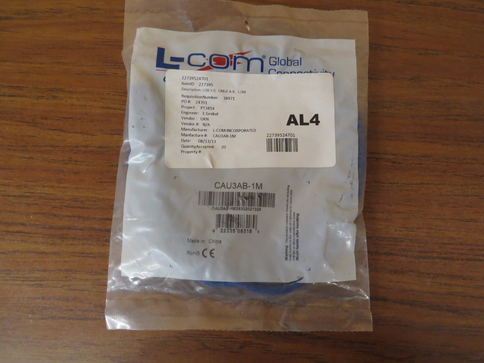 + L-Com USB 3.0 Cable Type A - B - CAU3AB-1M 
