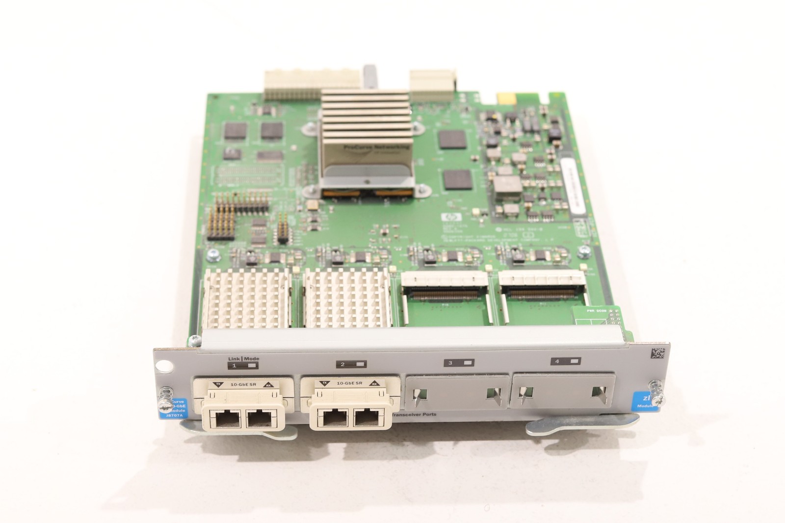 HP ProCurve 4-Port 10GbE zl Module J8707A W/ 2x SFP+ Transceivers P/N: J8707A