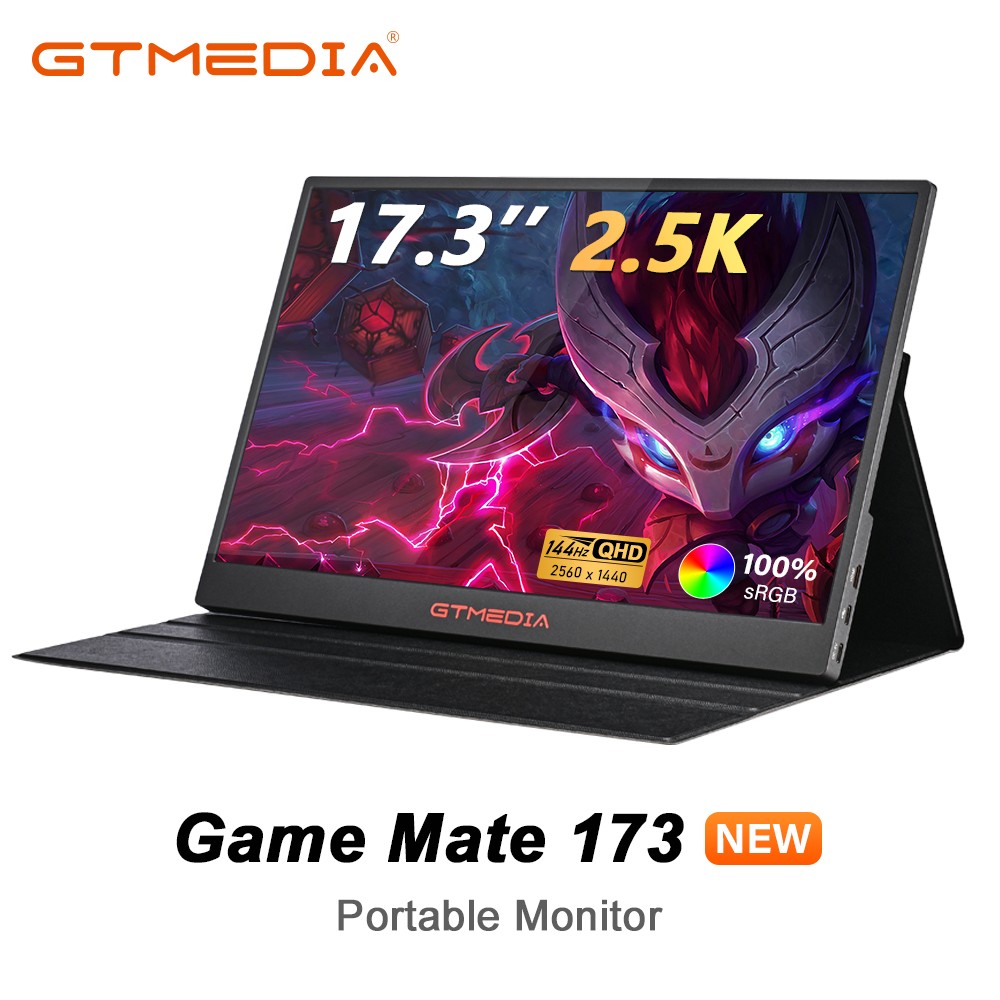 GTMEDIA17.3" 2K 1000:1 HDR Portable Monitor IPS 2560 x 1440 HDMI USB C 165HZ QHD