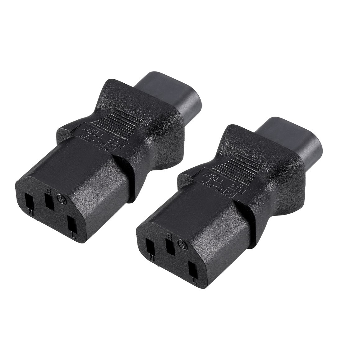 AC125V 10A/AC250V 2.5A IEC320 Male C8 to Female C13 Power Socket Adapter 2 Pcs
