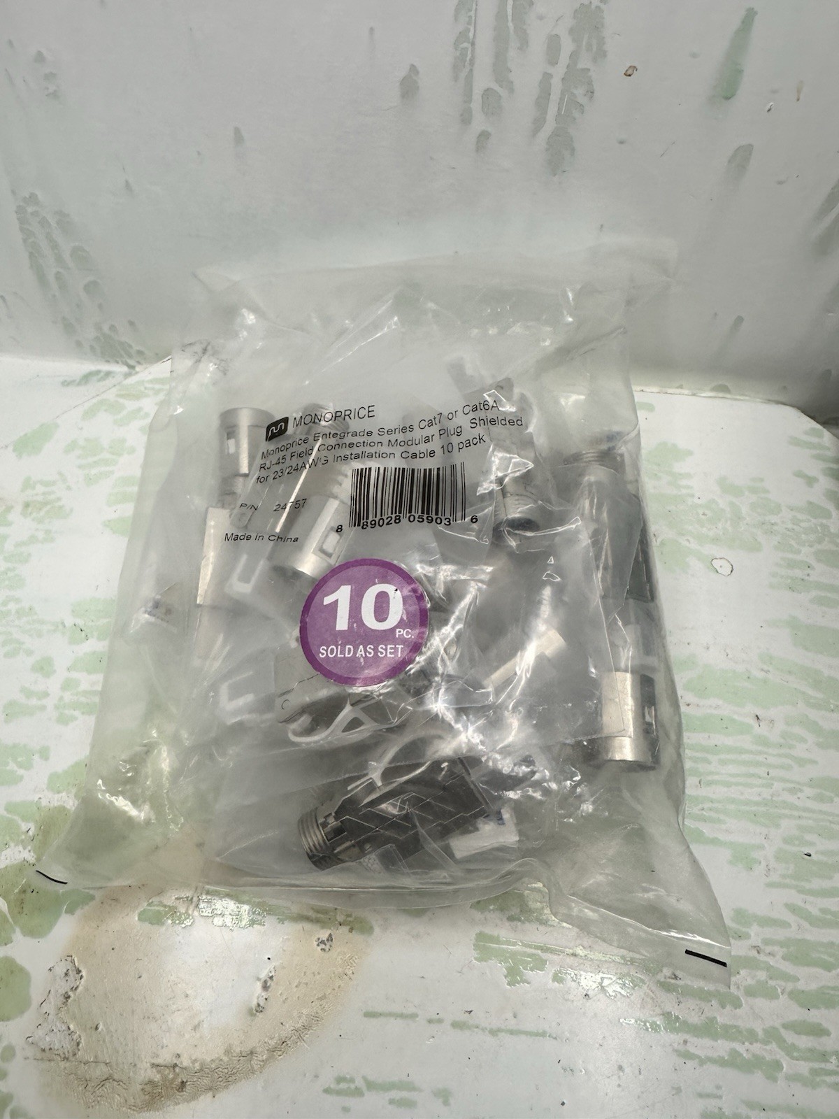 Monoprice Cat7 or Cat6A RJ-45 Field Connection Modular Plug | Shielded, 10 pack