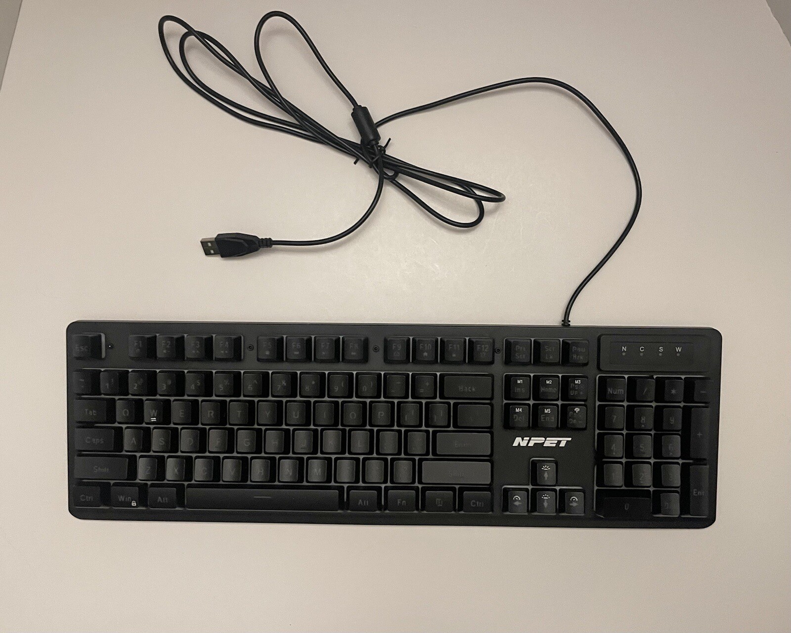 NPET K10v3 Wired Gaming Keyboard Black- LIGHT UP rainbow Gaming Keyboard