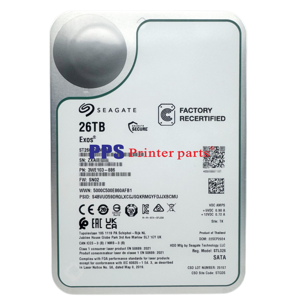 Seagate ST26000NM000C Exos 26TB 3.5" SATA 7200RPM 512MB Enterprise Hard Drive