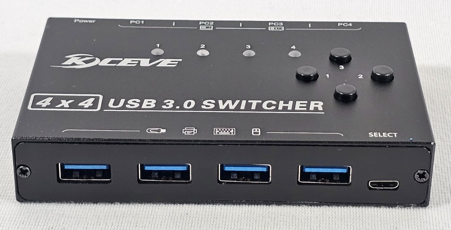 USB 3.0 Switch Selector 4 in 4 Out Switcher 4 Computer 4 Monitor 8K@60Hz Remote