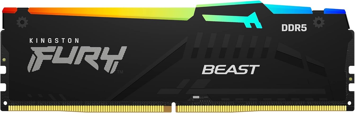 Kingston FURY Beast RGB 8GB 5200MT/s DDR5 CL40 DIMM Desktop Memory Single Module