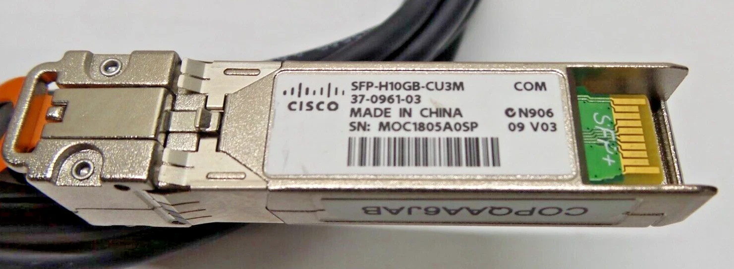 Genuine Cisco SFP-H10GB-CU3M 10GBASE-CU SFP+ 37-0961-03 3 Meter Cable
