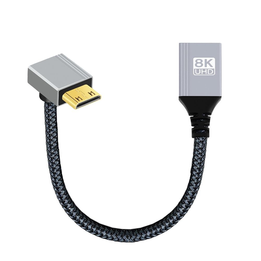 NFHK 8K Type-C Mini HDMI 2.1 Male 90 Degree Up Angled to Female...