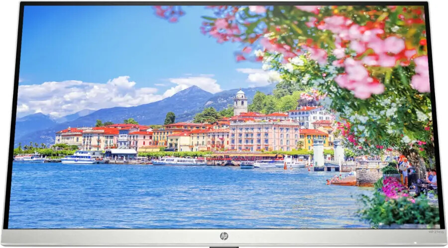 HP - 27" IPS LED QHD Monitor with Adjustable Height (HDMI, VGA) - Silver & Black