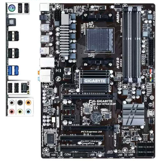 Gigabyte GA-970A-D3P Motherboard AM3+ ATX AMD 970 DDR3 USB3.0 6xSATA CrossFire