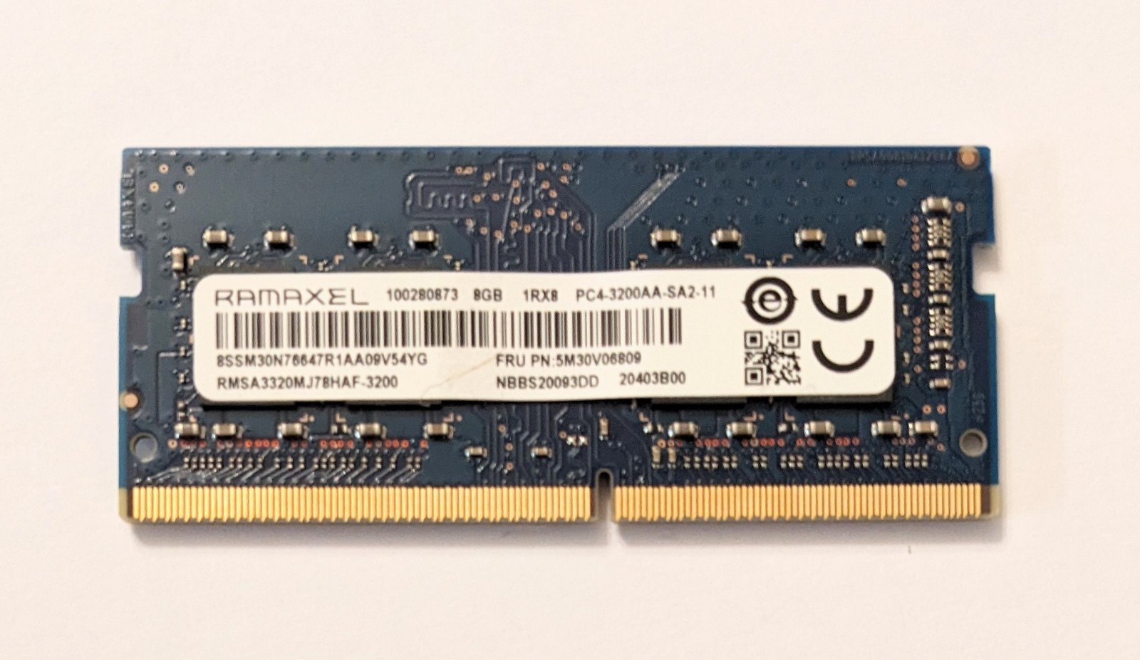 Ramaxel 8GB DDR4 3200MHz PC4-3200AA 1Rx8 Laptop RAM (Micron) Lenovo 5M30V06809