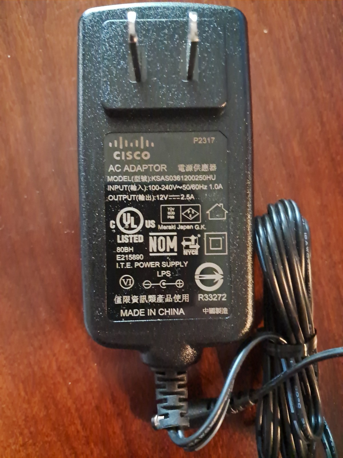 NEW Genuine Cisco MA-PWR-30W-US Ac Adapter For MR12 MR16 & MR24 Access Points