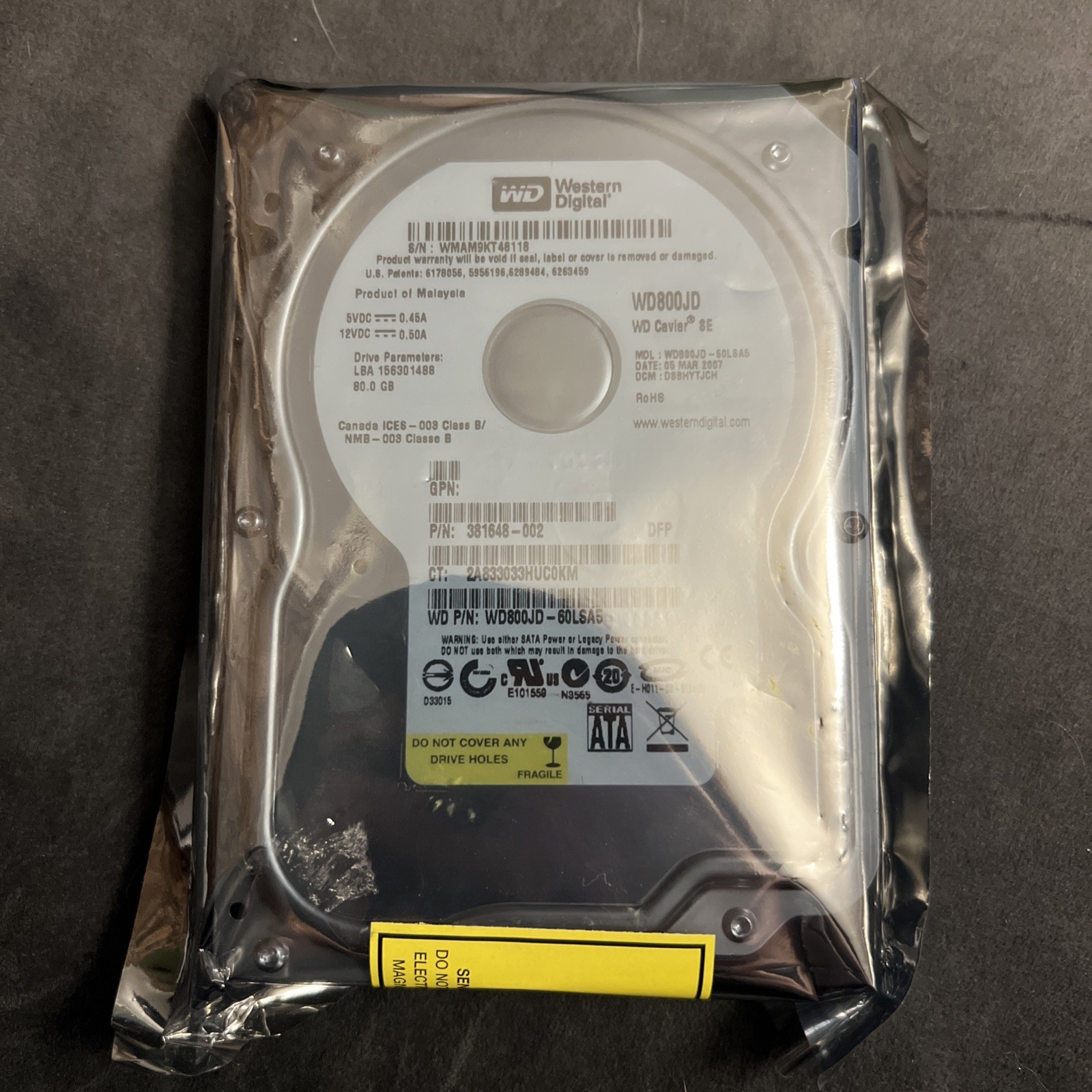 Western Digital WD Caviar SE 80GB Internal 3.5" (WD800JD-60LSA5) SEALED