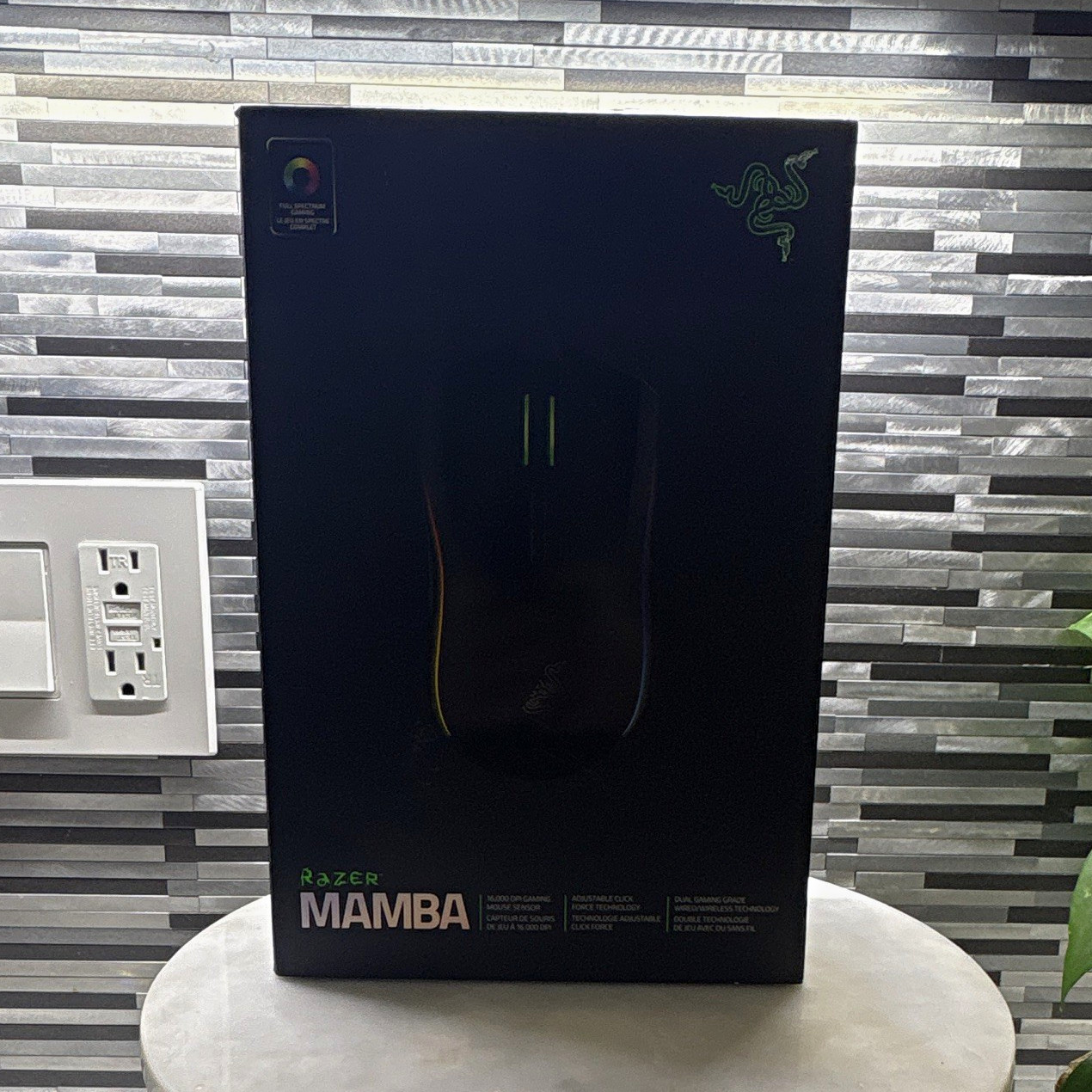 Razer Mamba Wireless/Wired Gaming Mouse Black 5600 DPI 7-Button Rechargeable