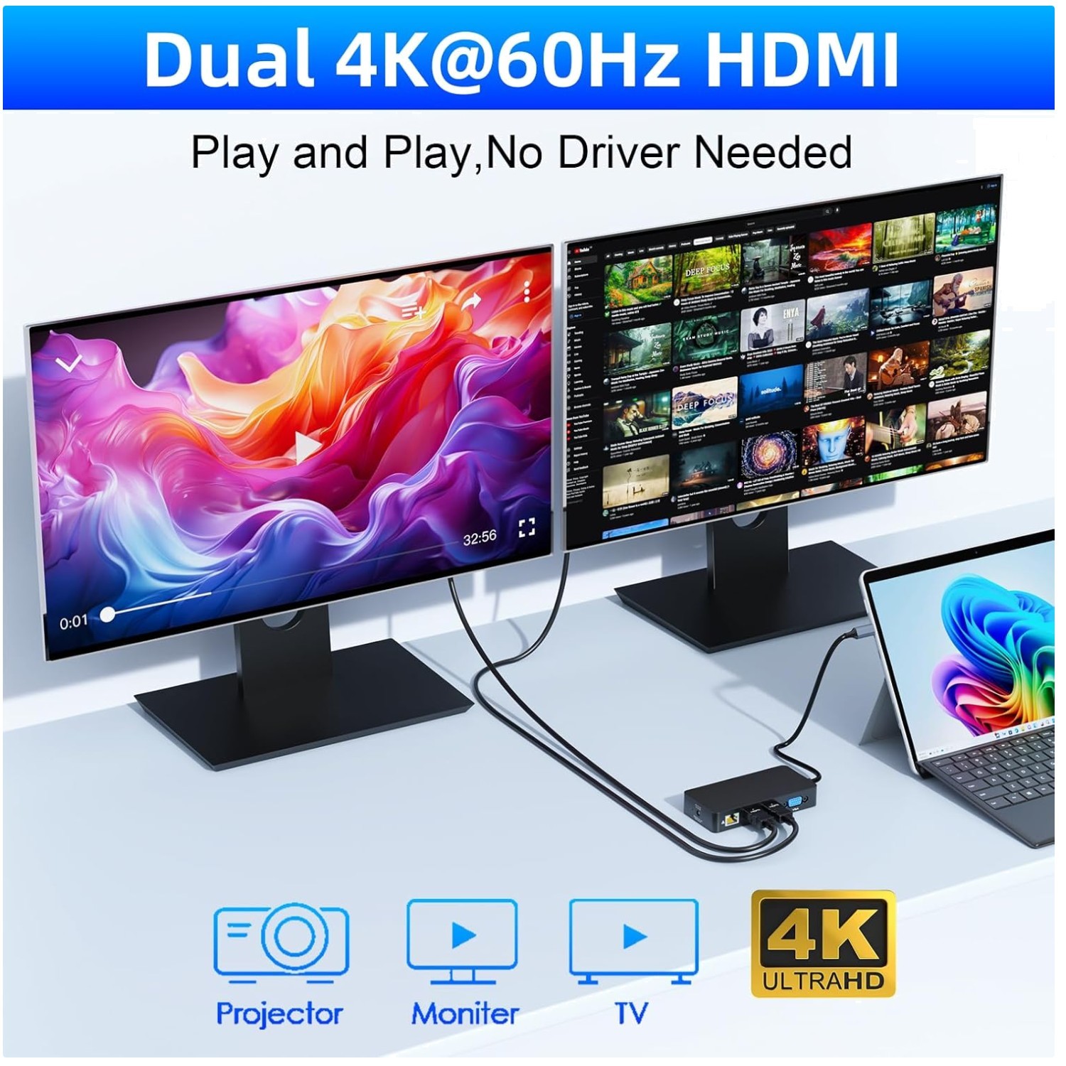 12-in-1 Thunderbolt 4 Dock for Microsoft Surface Series