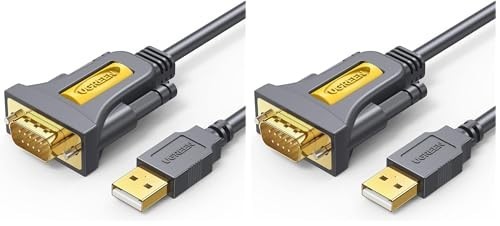 DB9 Male 9 Pin Adapter, RS232 to Serial Adapter, 6 Ft, Pack of 2