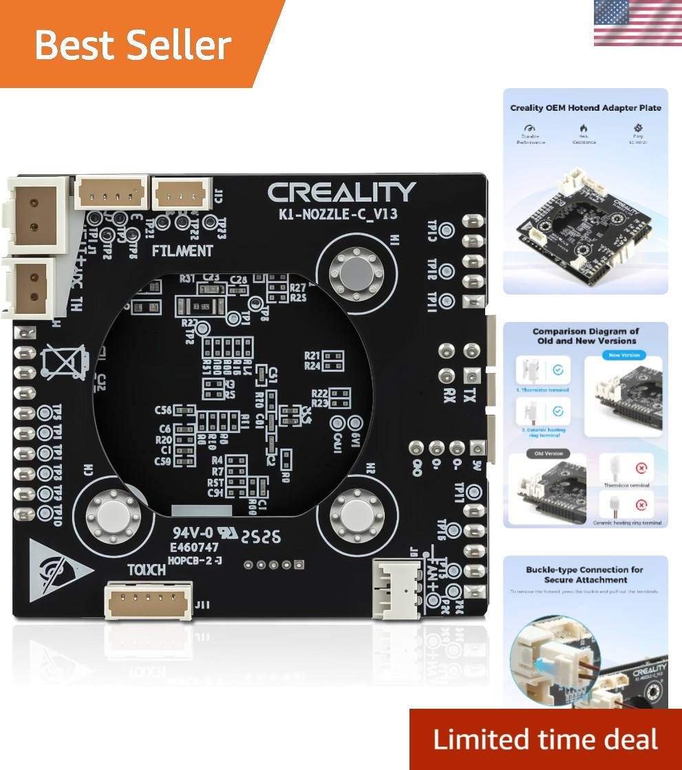 Official Upgrade K1C/K1 SE/K1 MAX Hotend Adapter Plate, OEM PCB Nozzle Adapte...