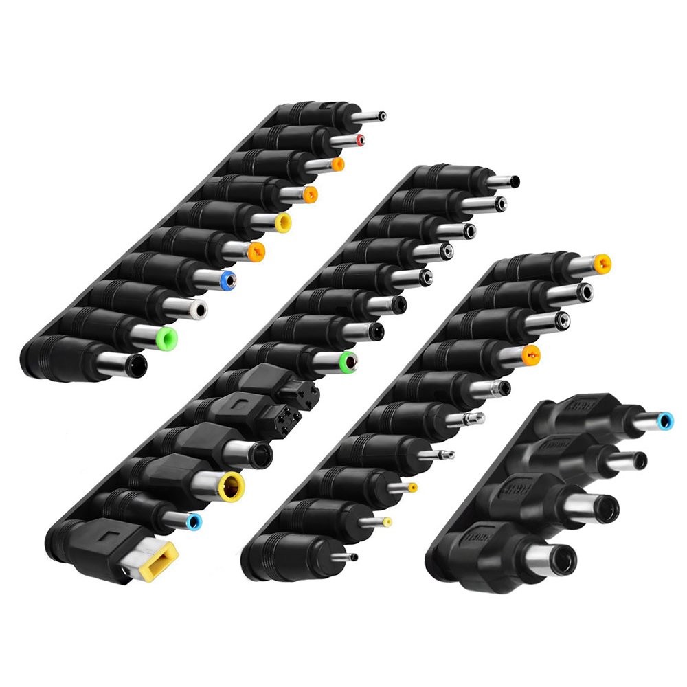 38 Pcs Universal DC Connectors Plug Kit Power Adapter Connector Jack Tips
