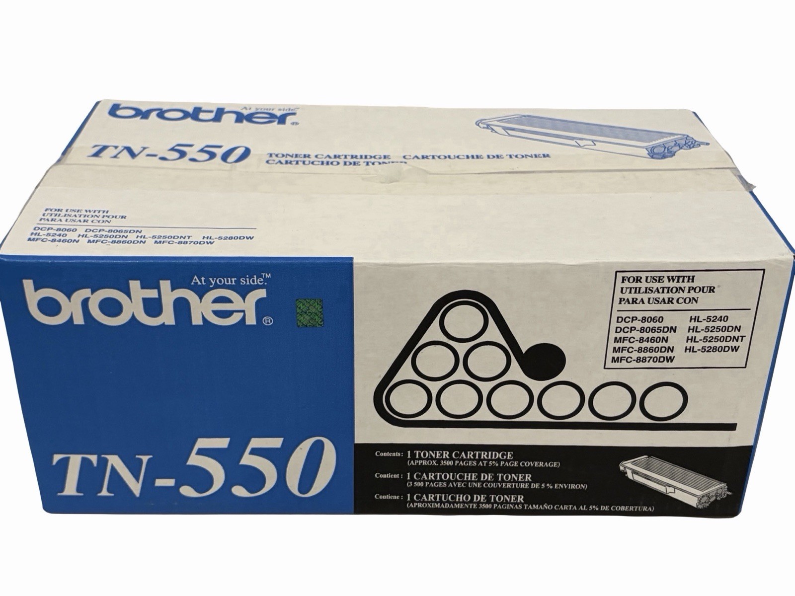 Brother TN-550 Black Toner Cartridge Brand New Open Box Genuine