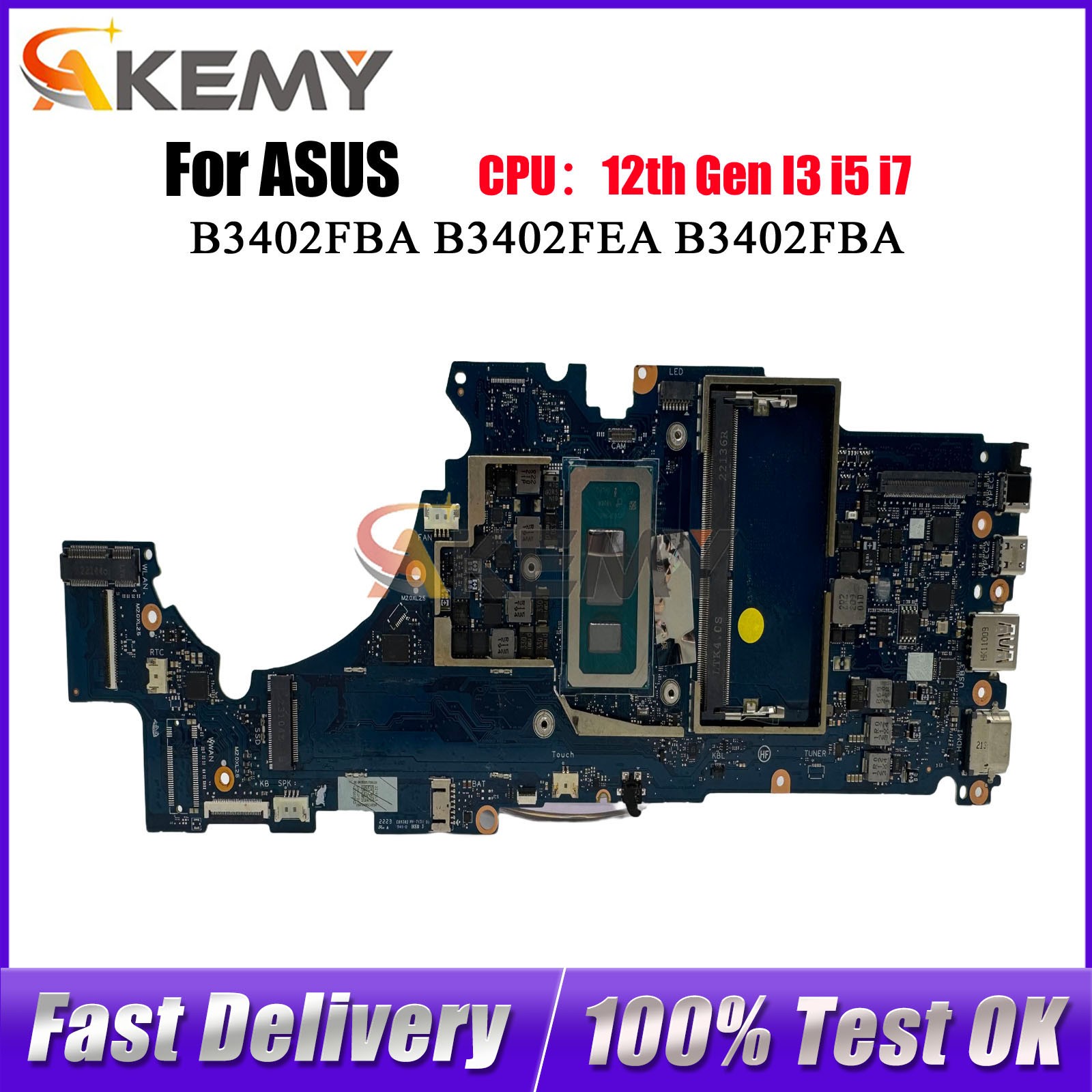 B3402FBA Laptop Motherboard For ASUS B3402FEA Mainboard W/ i3 i5 i7 CPU Tests OK
