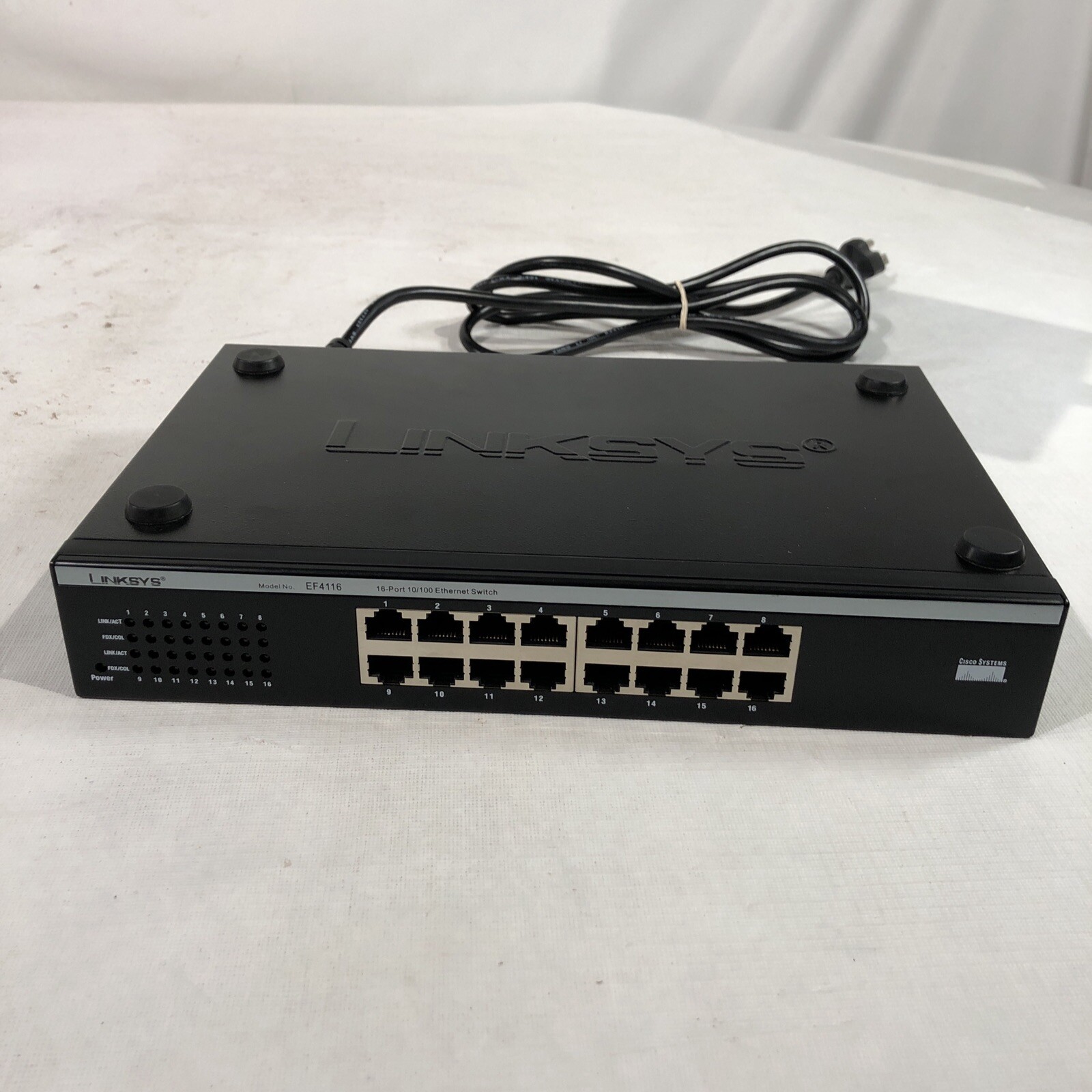 Linksys EF4116 16-Port 10/100 Ethernet Network Switch W/ Power Cable Tested