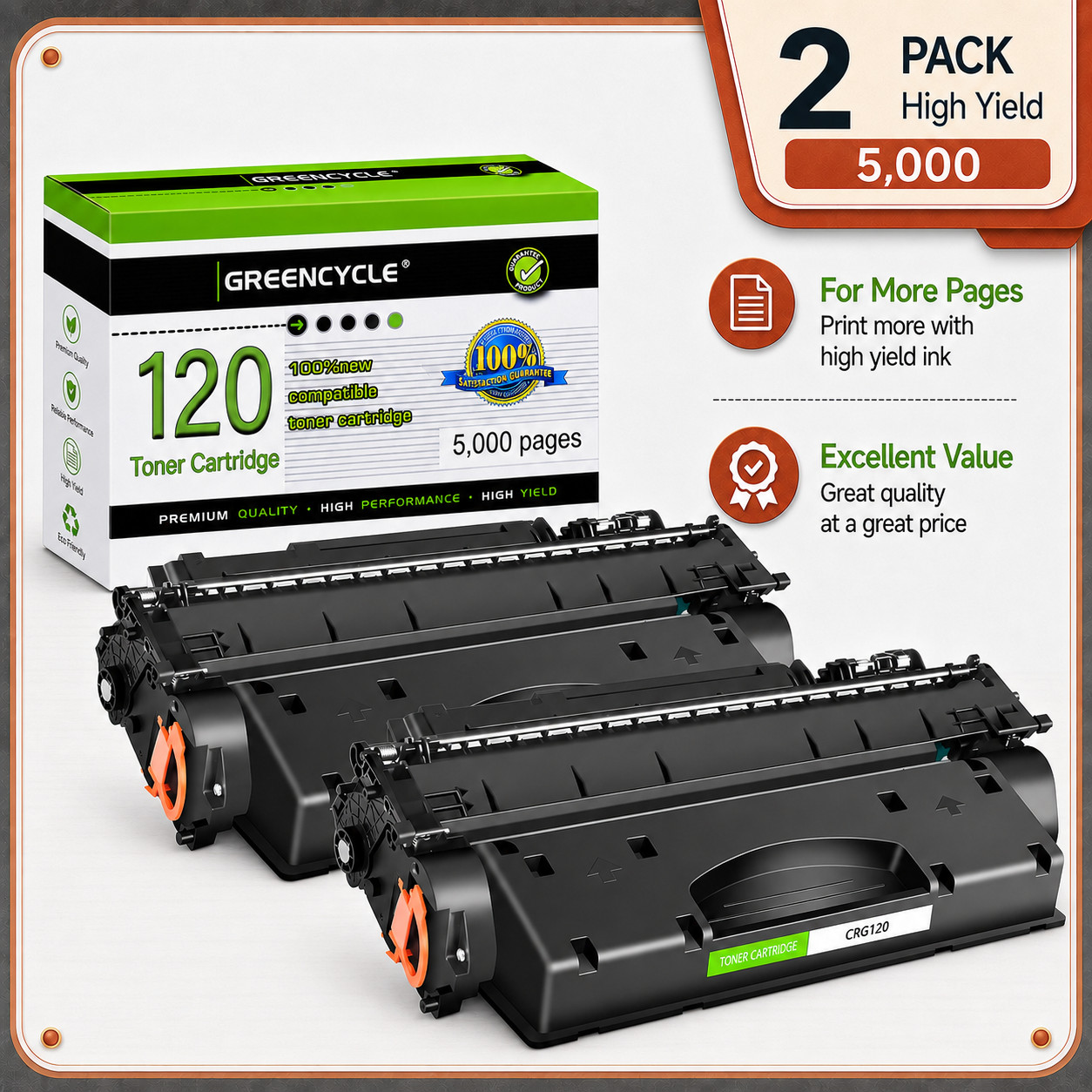 2PK CRG120 C120 2617B001AA Toner For Canon ImageClass D1120 D1150 D1320 D1380
