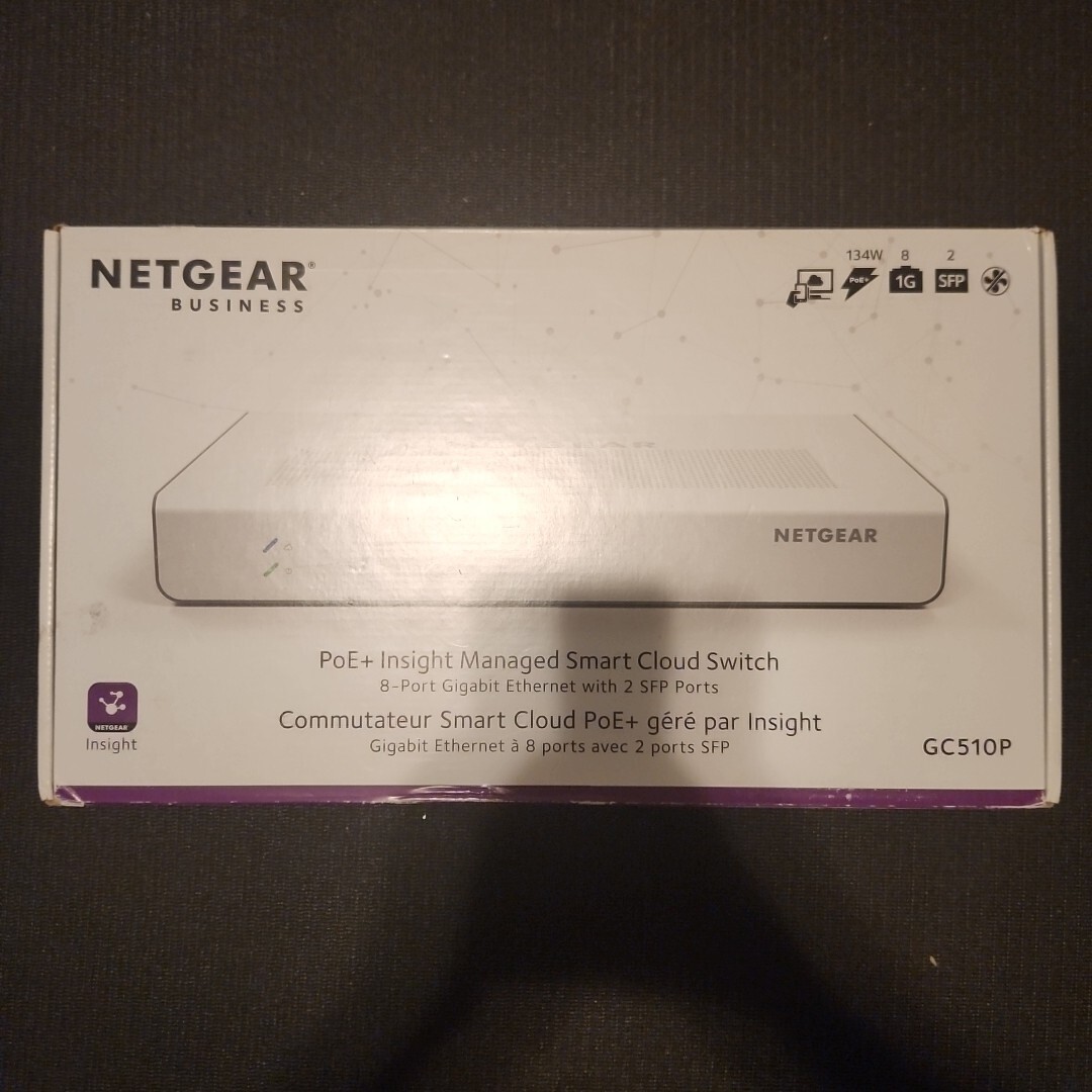 Netgear GC510P-100NAS 8-Port Gigabit Ethernet PoE+ App Managed Cloud Switch