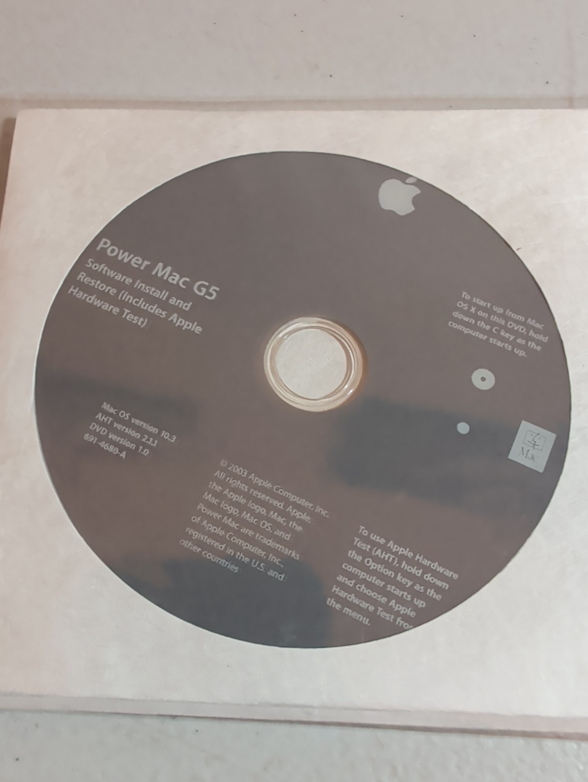Apple Power Mac G5 Software Install Restore Disc Mac OS X 10.3 NOS 2003