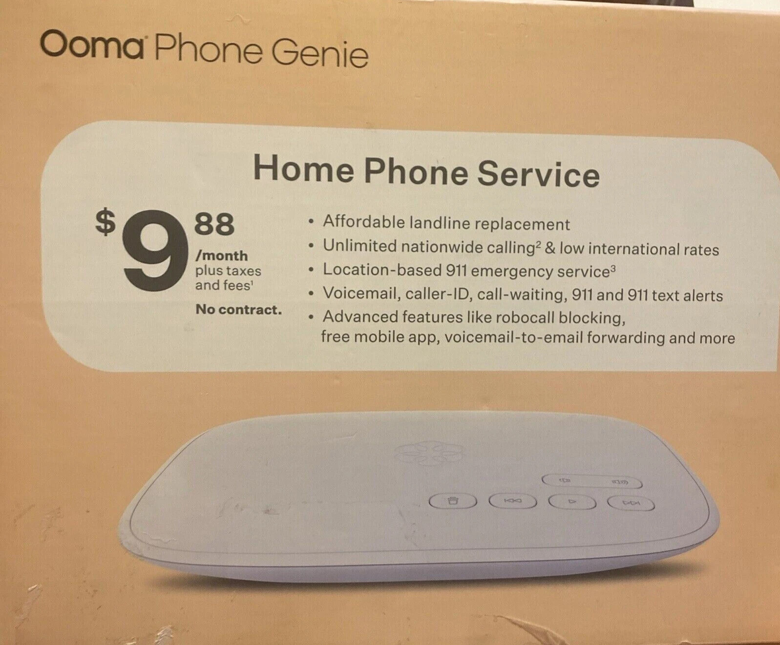 BRAND NEW IN BOX Ooma Phone Genie, Alternative Phone Service