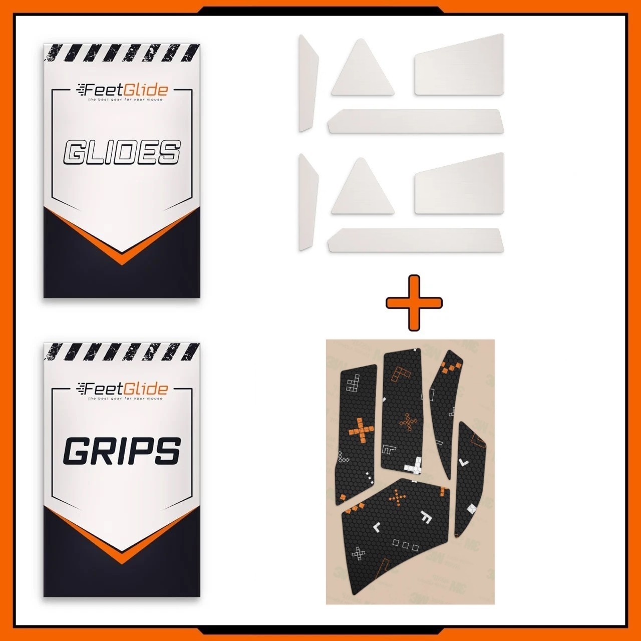 FeetGlide PTFE Mouse Skates & Grip Tape Bundle for Asus ROG Spatha X