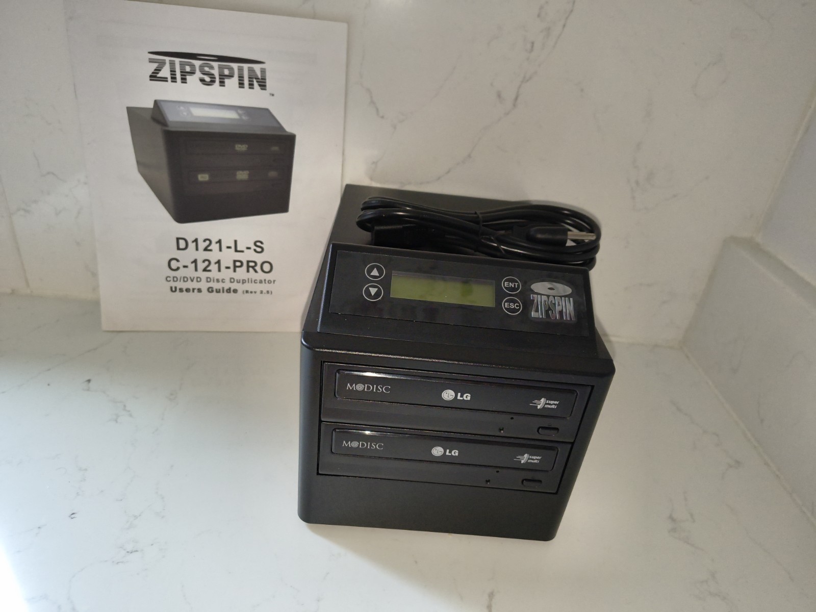 NEW ZipSpin D121-L-S C-121-PRO CD DVD Disc Duplicator Copier Burner w Manual
