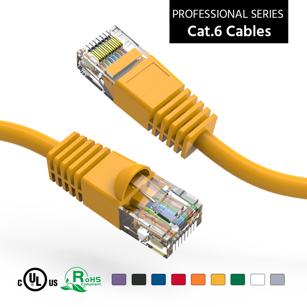 5 Pack of 175Ft CAT6 UTP Ethernet Network Booted Cable 125-200 Feet Yellow