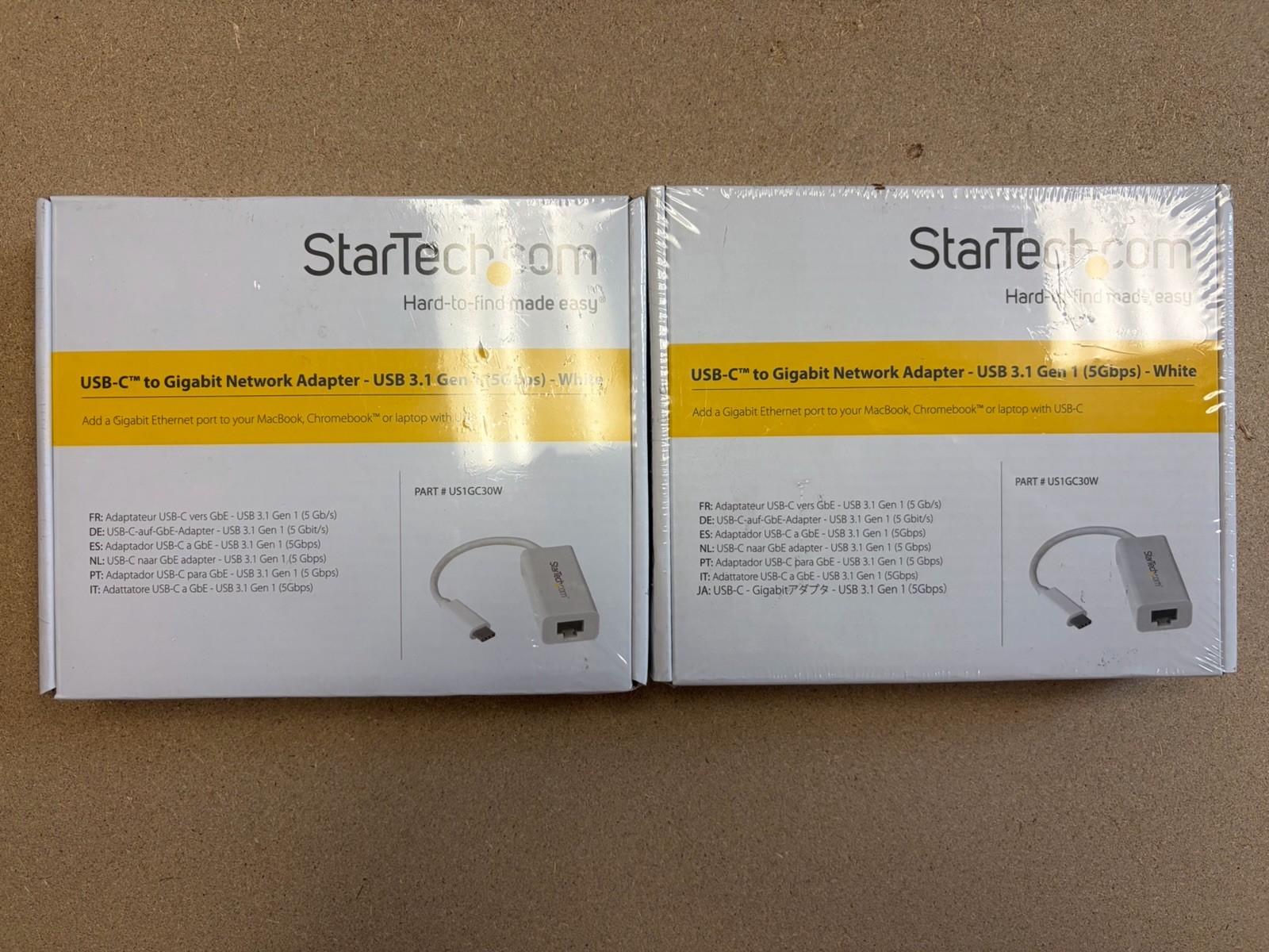 (Lot of 2) StarTech.com USB C to Gigabit Ethernet Adapter #US1GC30W - NEW
