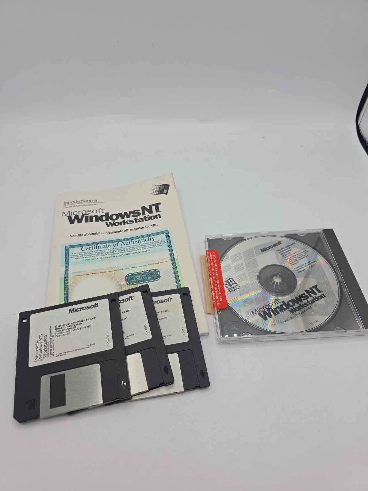 MICROSOFT WINDOWS NT WORKSTATION SOFTWARE FLOPPY CD RETRO PC VINTAGE WIN DOS