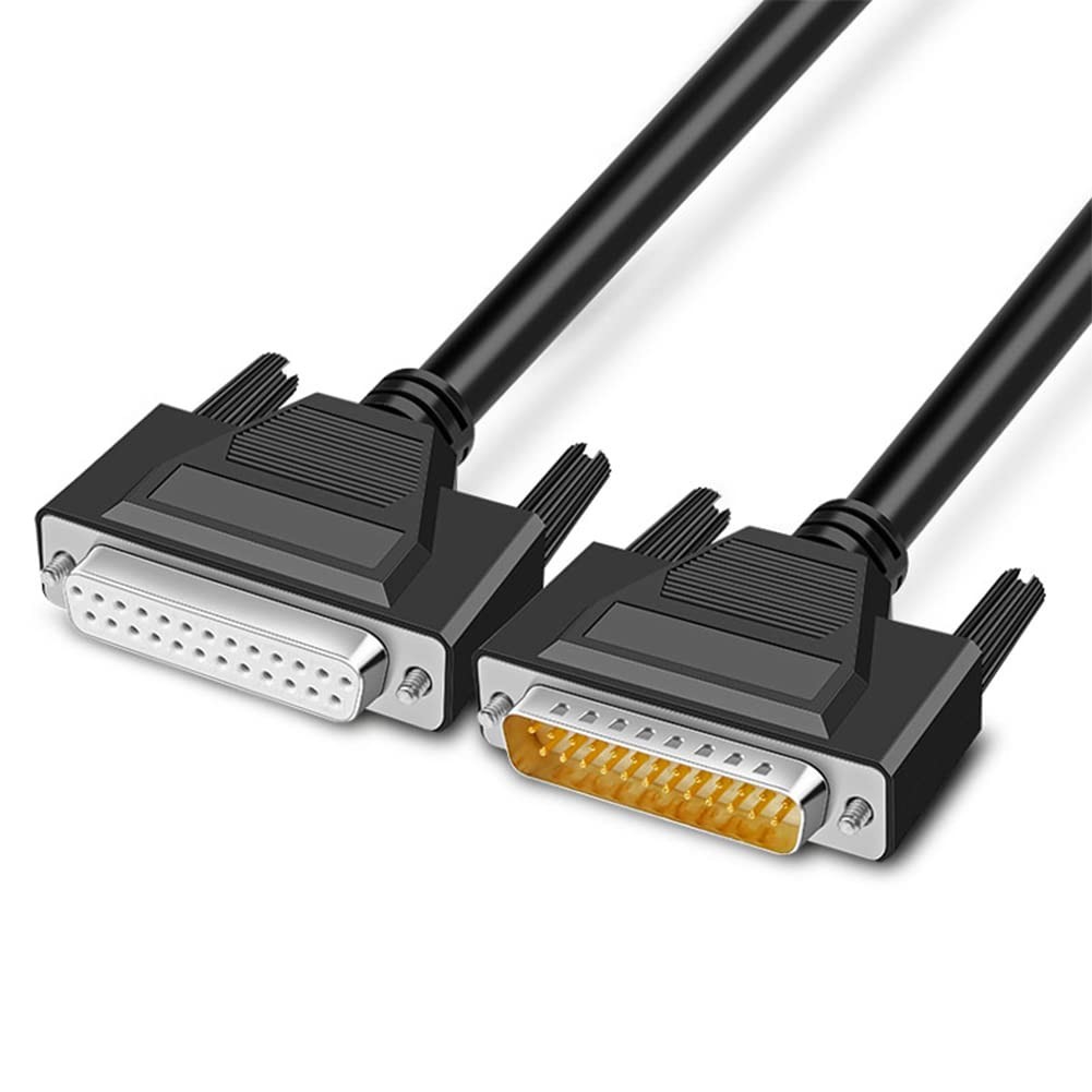 10FT DB25 Male to Female Serial Extension Cable, RS232 25Pins Gold Plated Con...
