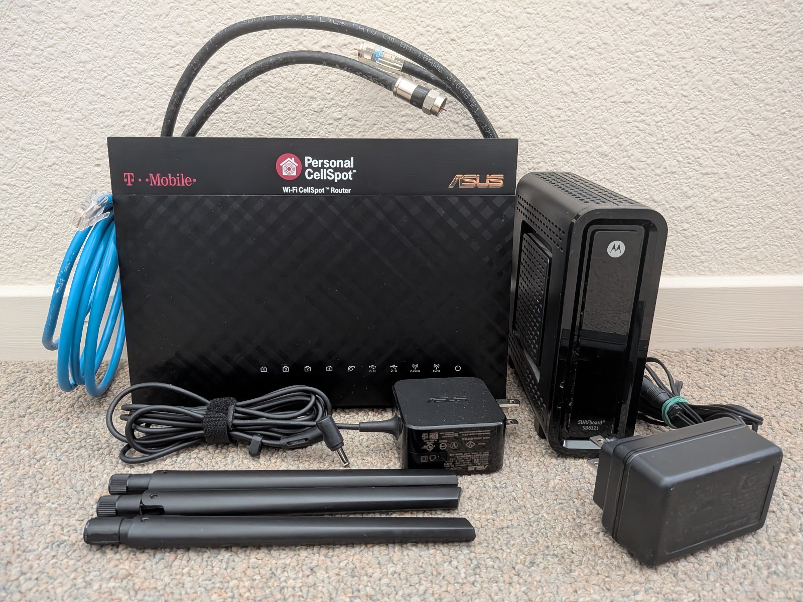 ASUS T-Mobile TM-AC1900 Router Flashed to RT-AC68U + Motorola SB6121 Cable Modem