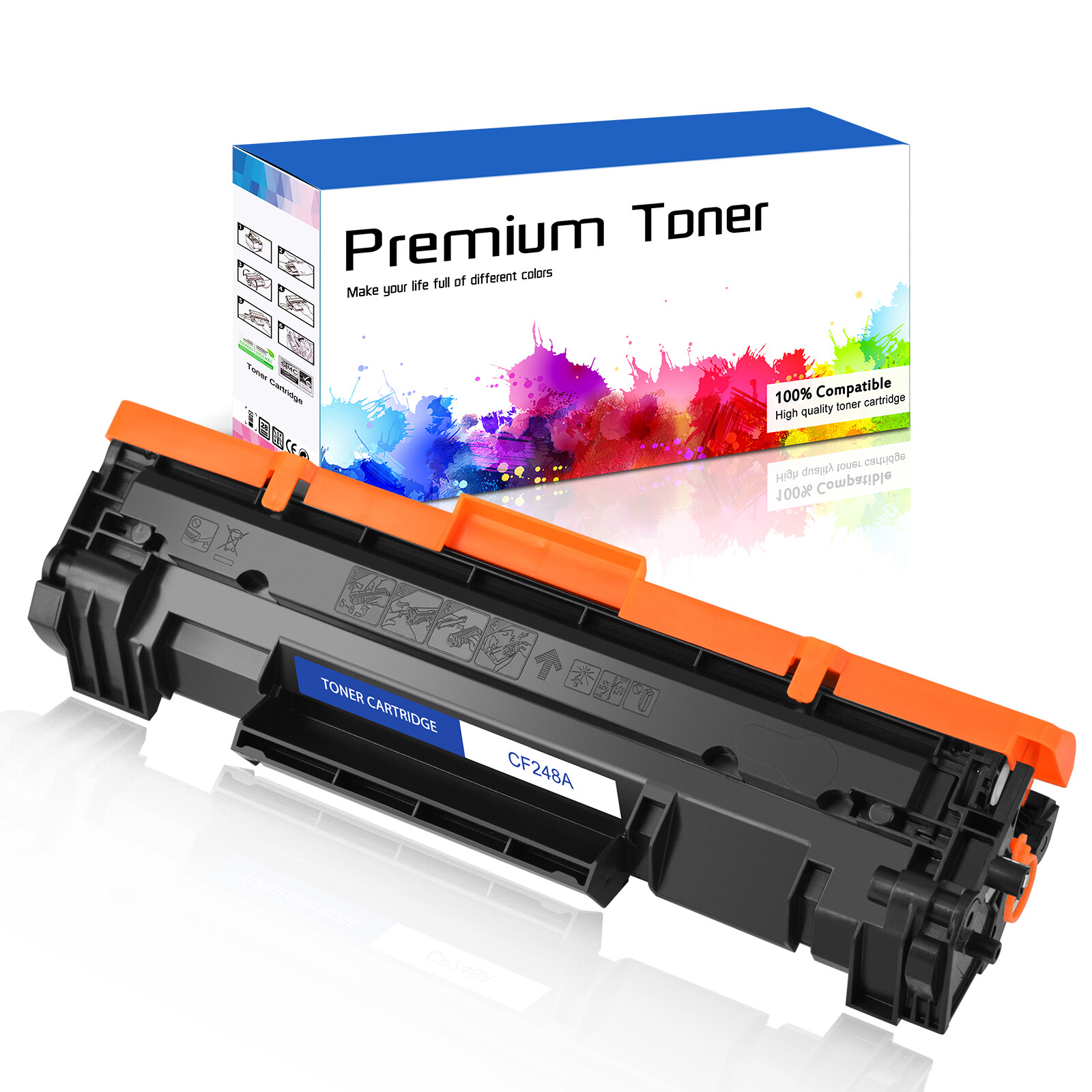 1 Pack CF248A 48A Black Toner Cartridge for HP LaserJet MFP M28a M28w M29a M29w