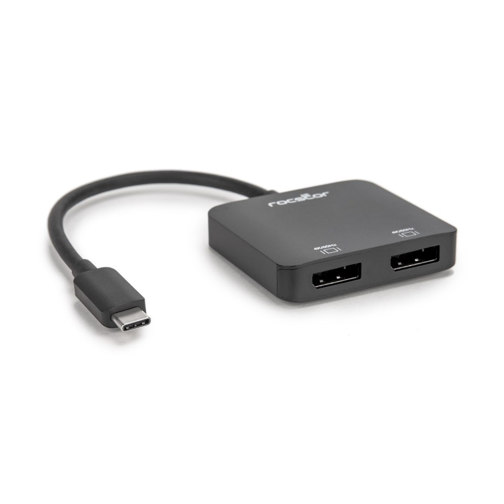 ROCSTOR Y10A201-B1 Usb-C To Dual Displayport Adapter 4K @ 60Hz Resolutions Up