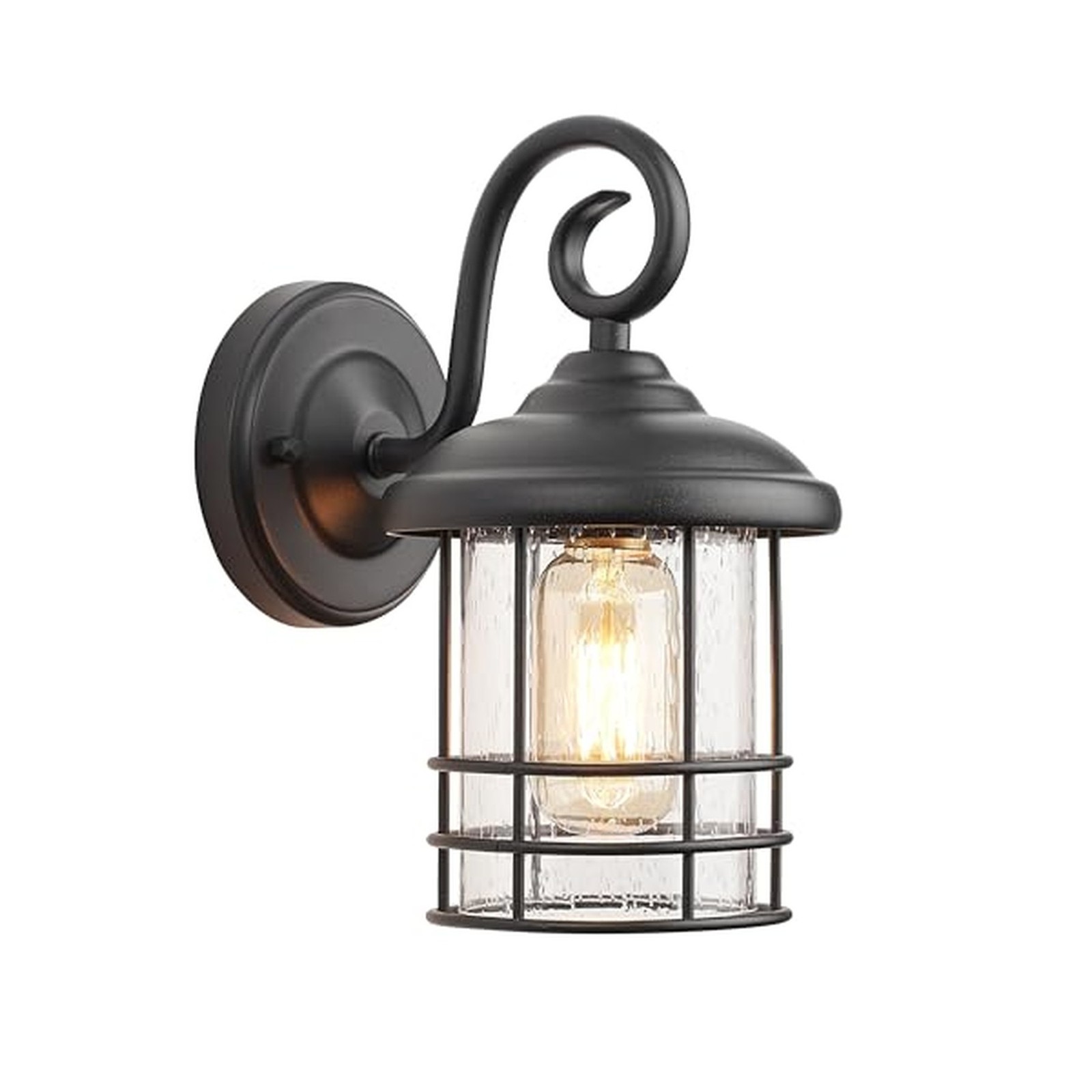 MICSIU 5.5" Wide Black Single Outdoor Porch Light, 9.8" H Modern Farmhouse