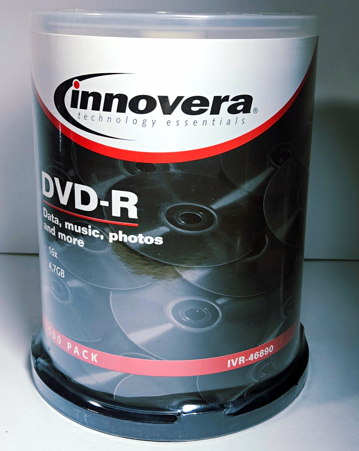 Innovera DVD-R Recordable Discs 4.7GB 16x 100 Pack Spindle IVR-46890