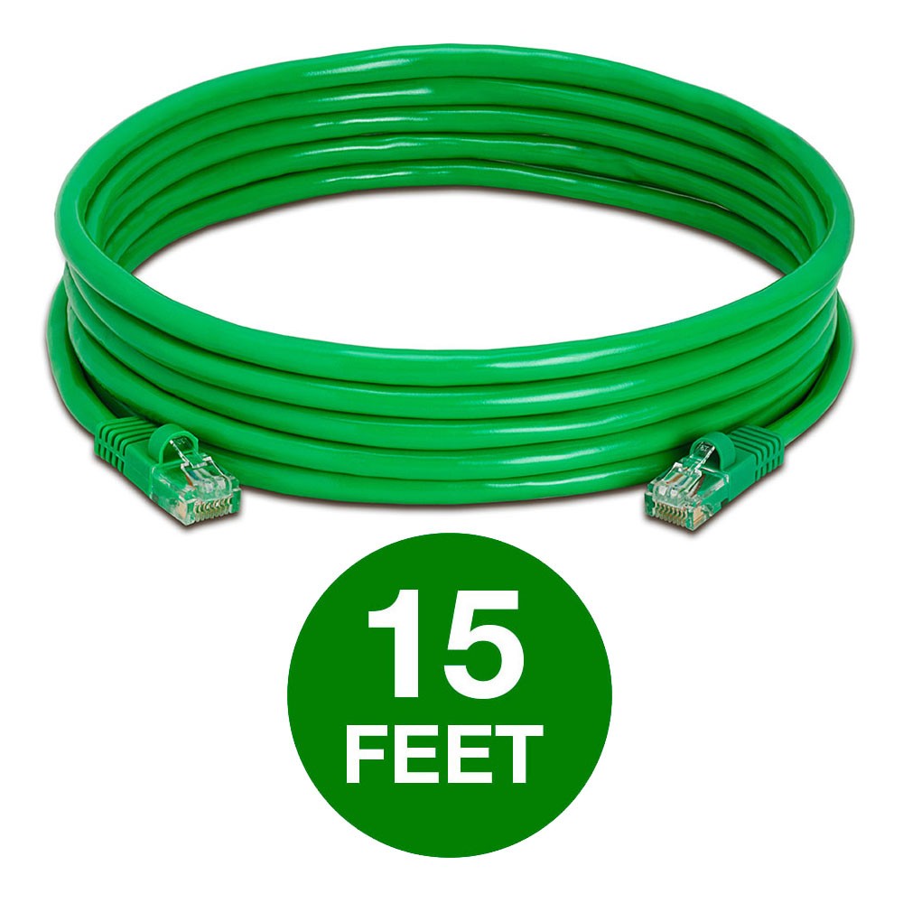 10 PCS Cat5e Patch Cable 1.5-15ft Premium Ethernet Cord for Home & Office Green