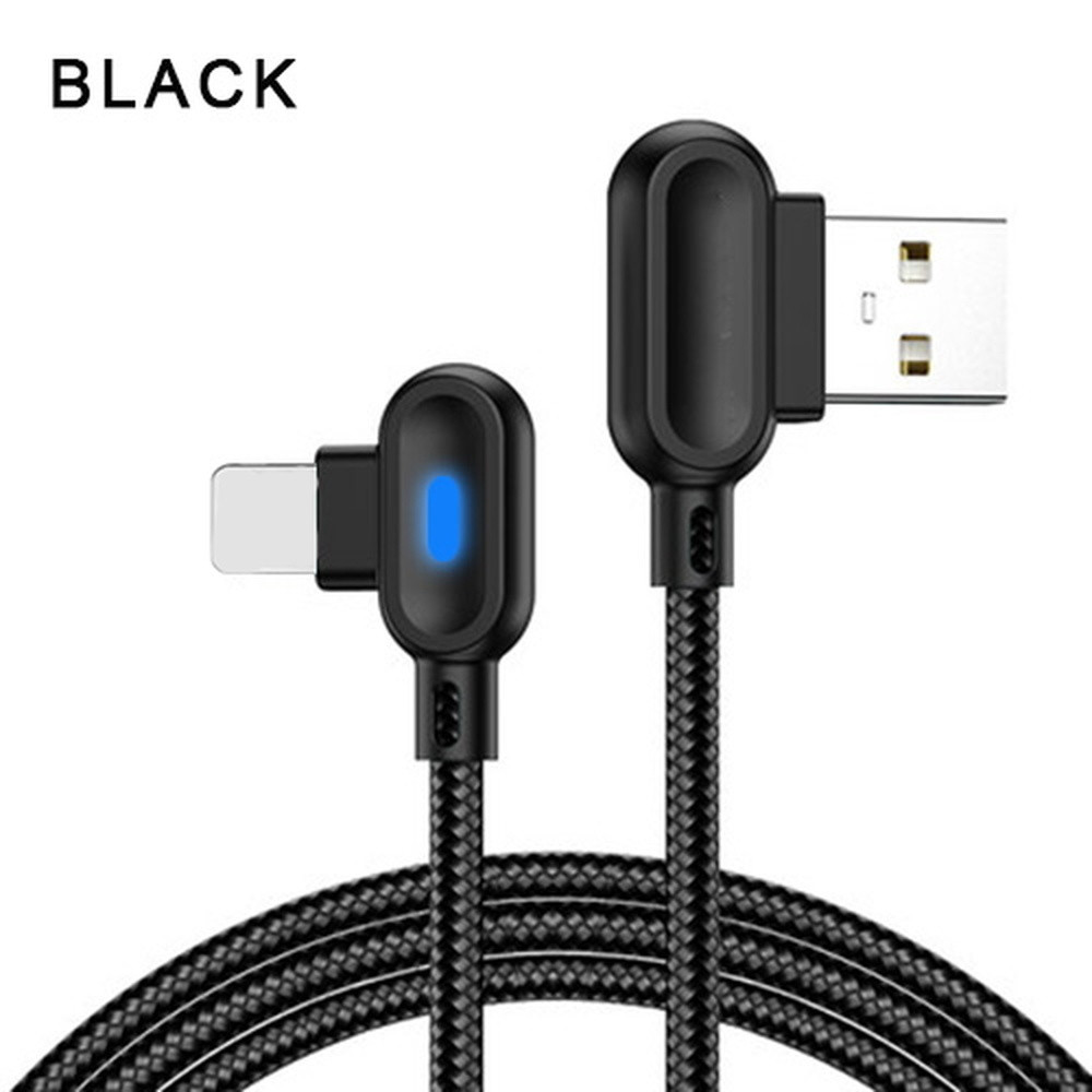 90 Degree Angle Elbow Data 3/6Ft USB Charging Cable For iPhone 13 12 11 X 8 7 6