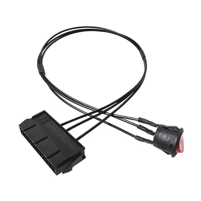 54cm 24-Pin ATX PSU Power Supply Tester Jumper Cable, Copper Tin Wire, Switch