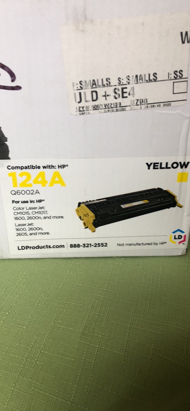 NIB LD Q6002A 124A Yellow Laser Toner Cartridge for HP 2600n 2605dn 2605dtn