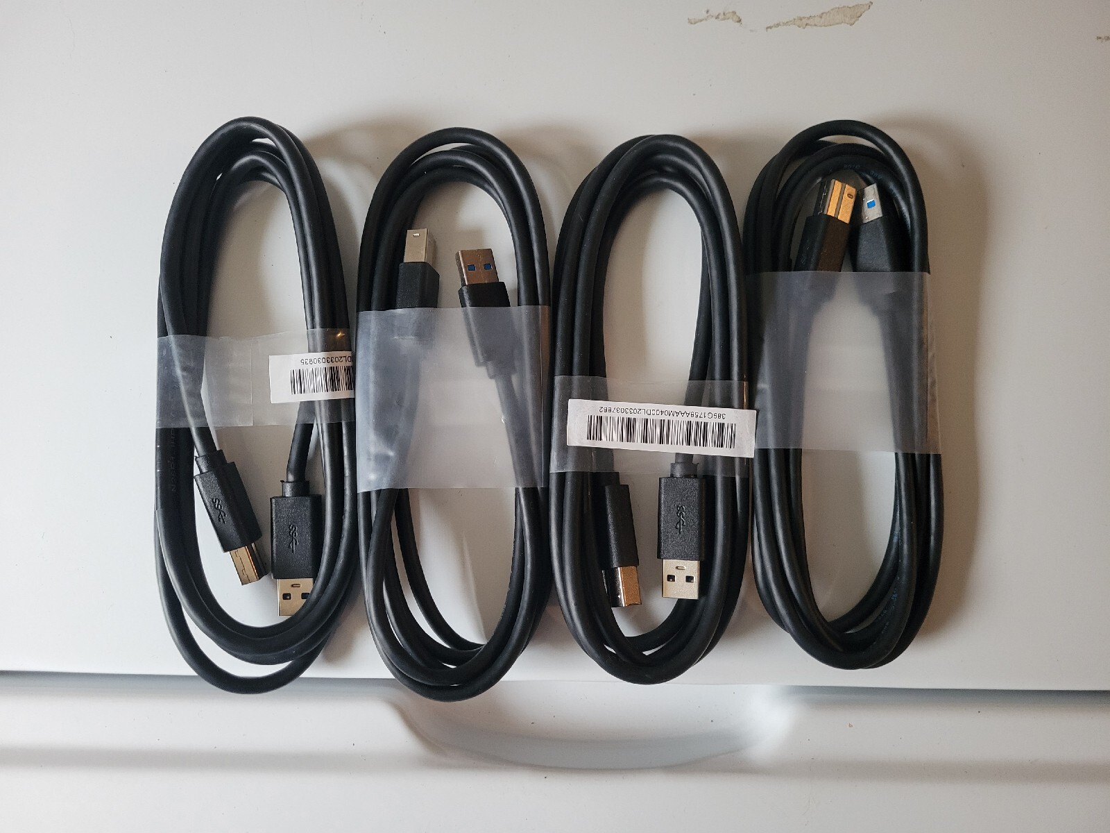 Pack Of 4 - 3 Ft USB 3.0/3.1 Compliant 5Gbps Type A Male to B Male Black Cable
