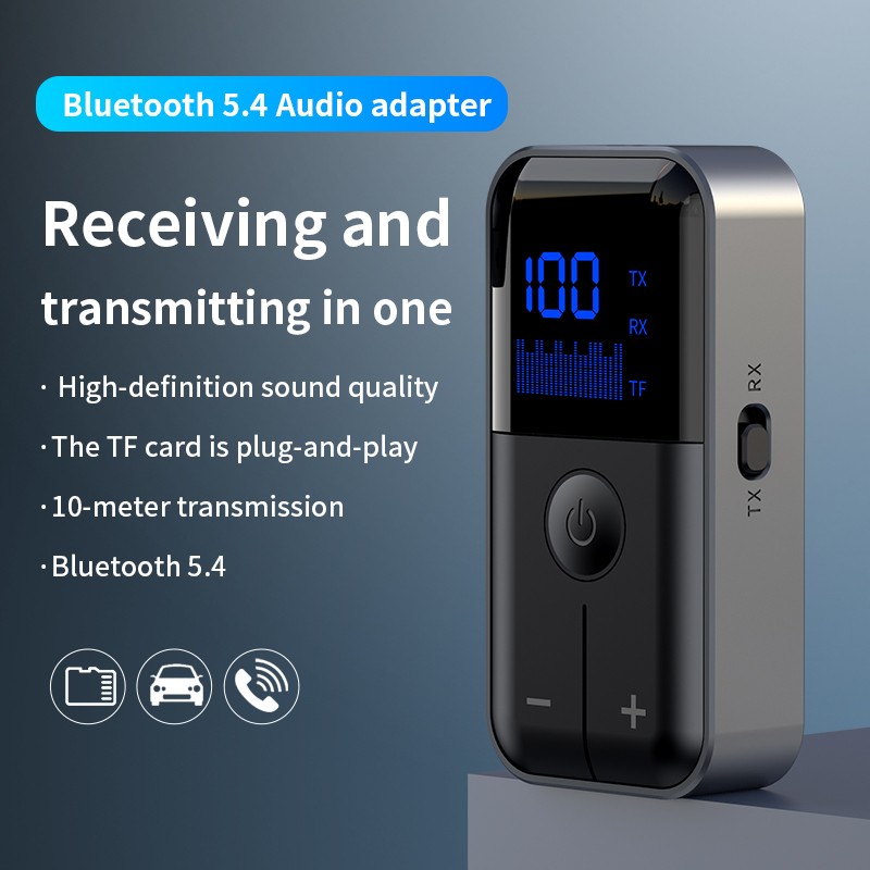 2-in-1 Bluetooth 5.4 Transmitter Receiver Wireless Adapter 3.5mm Jack Aux Audio