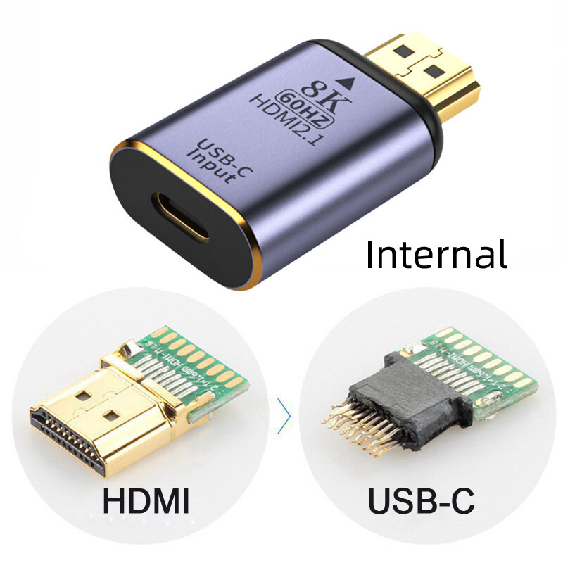 NFHK  USB-C Type C HDTV Adapter 8K@60hz 4K@120hz Female Source to HDMI Sink