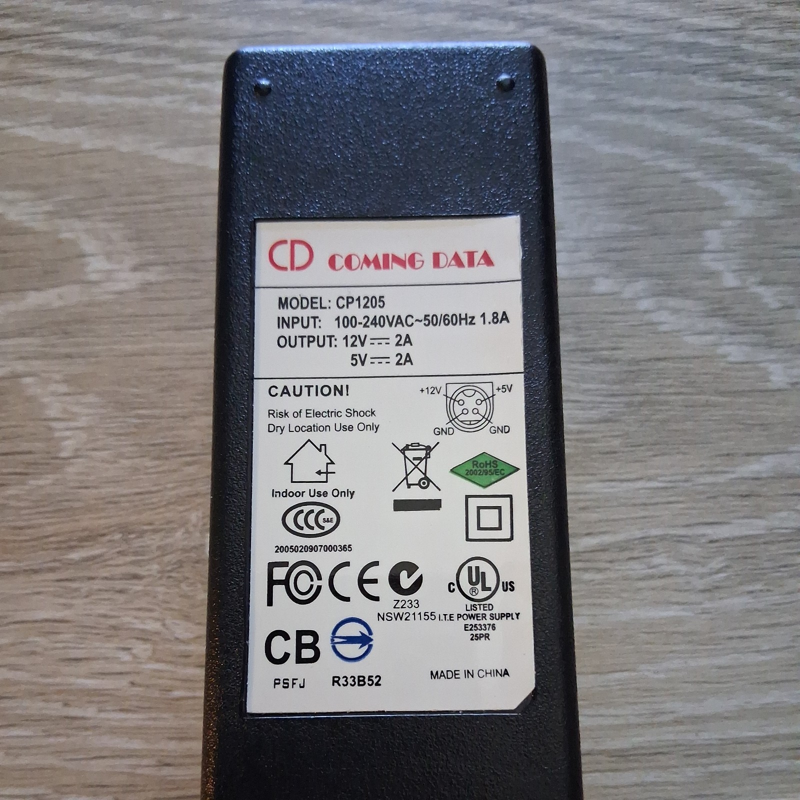 For COMING DATA Power Supply Power 5V12V/2A AC DC Adapter Charger 6PIN CP1205