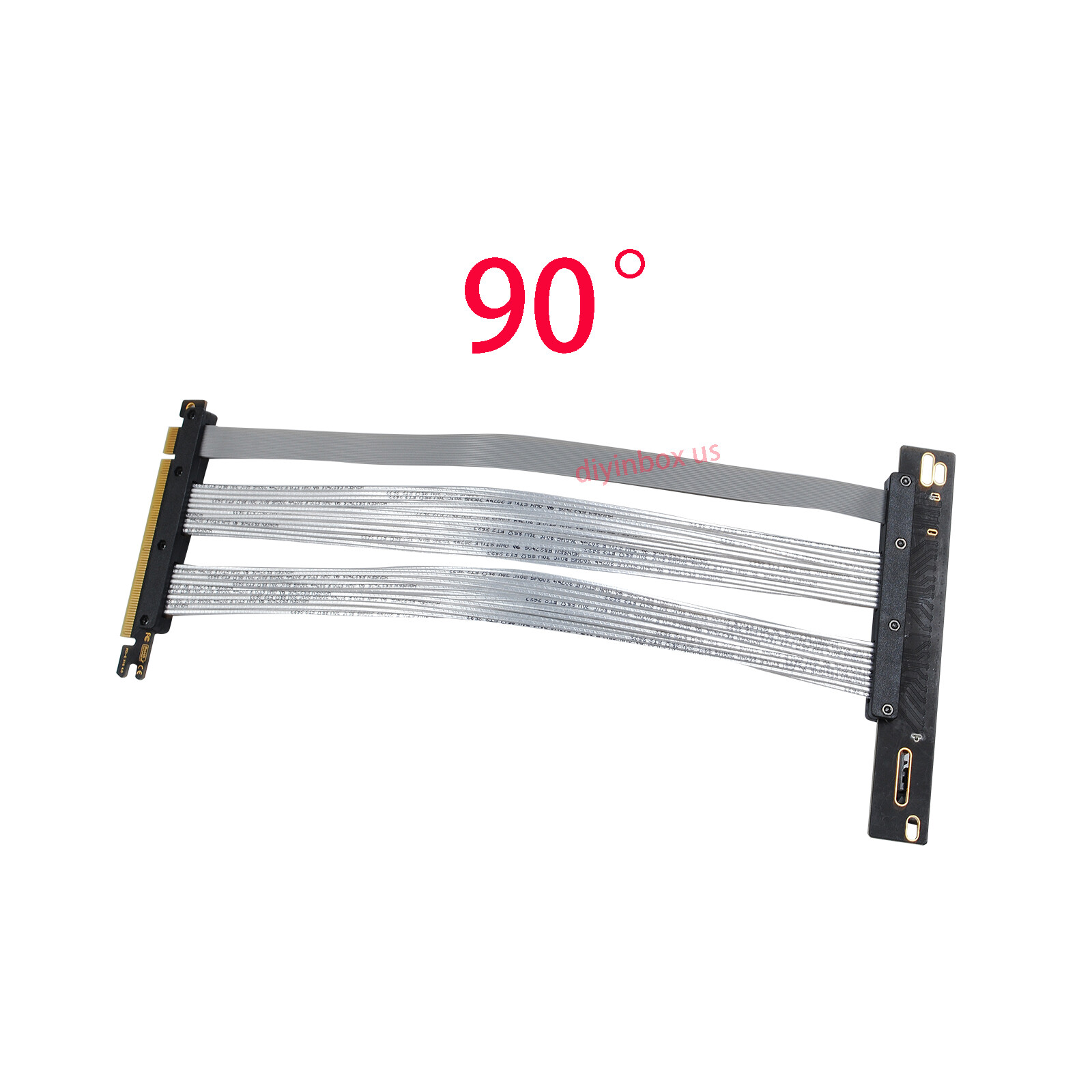 90/180 Degree PCIE 4.0 Extension Cable 16x Shielded GPU Riser High Speed Cable 