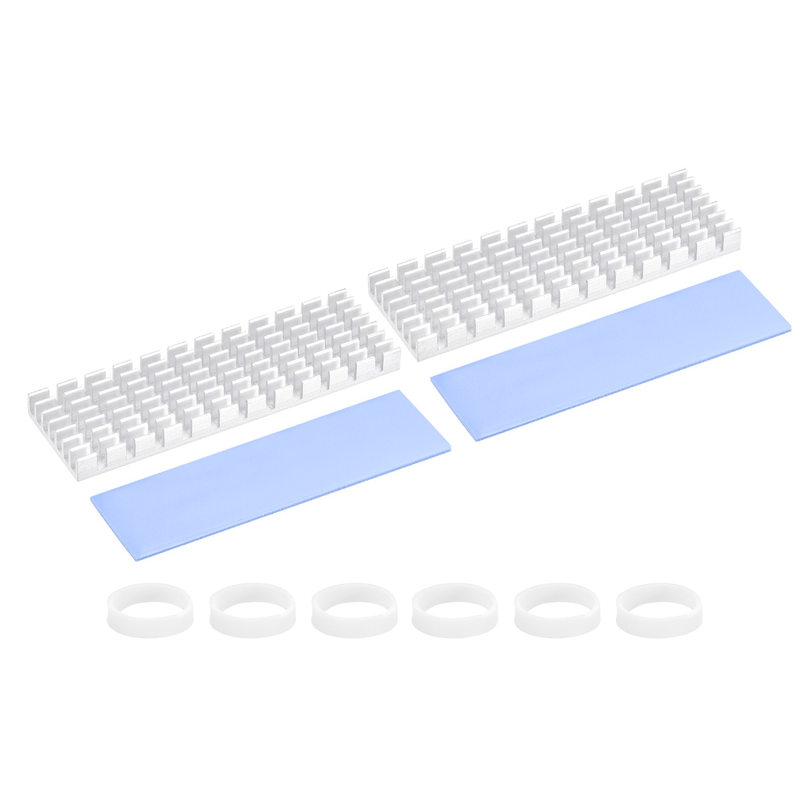 2 Set M.2 2280 Nvme SSD Heatsink 70x22x6mm Radiator Cooler Heat Sink Silver